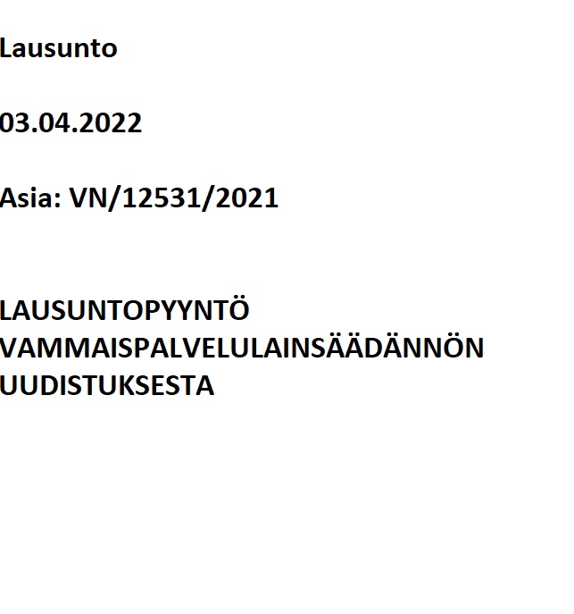 Lausunto vuodelta 2022