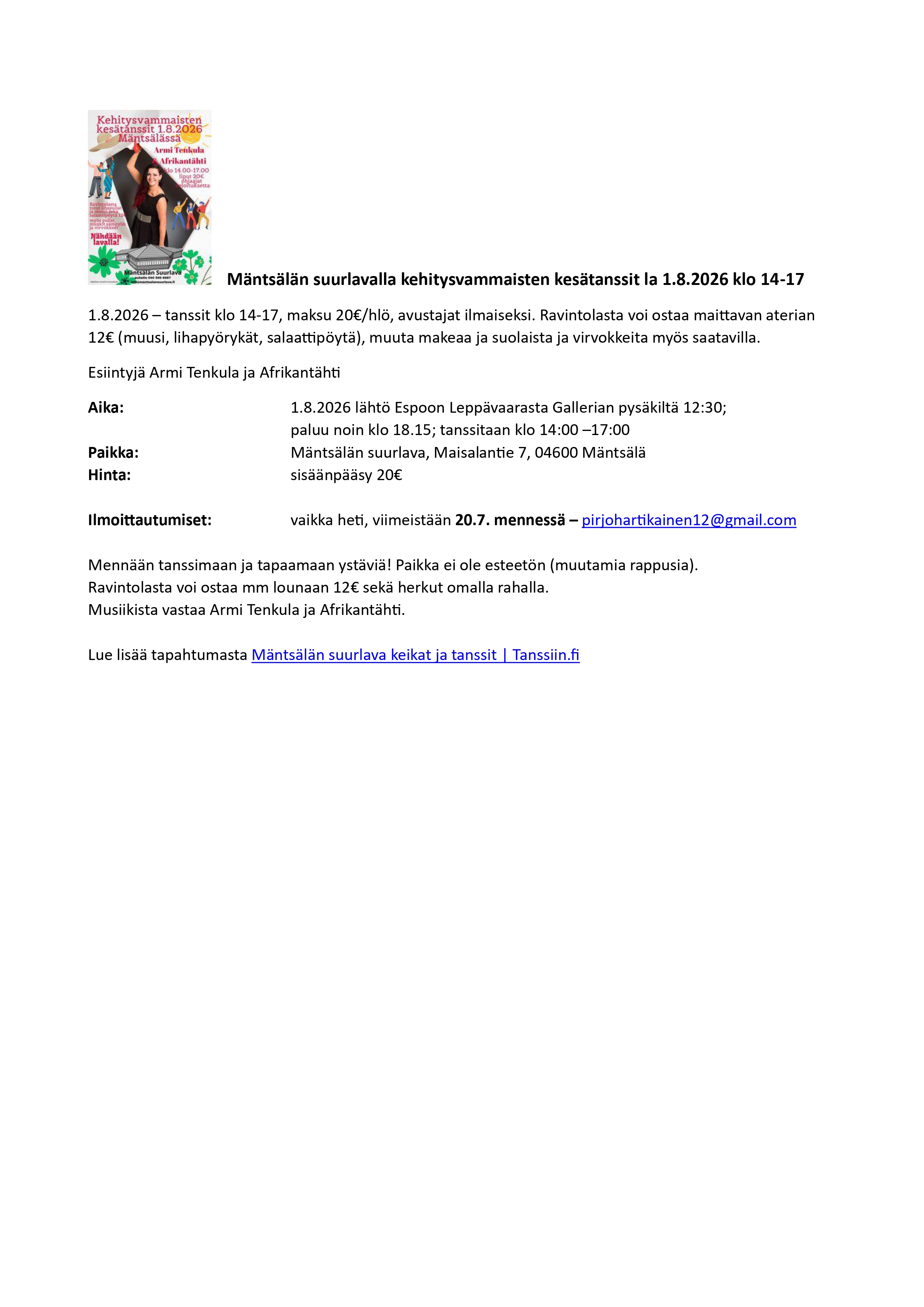 Kehitysvaamisten Kesä tanssit